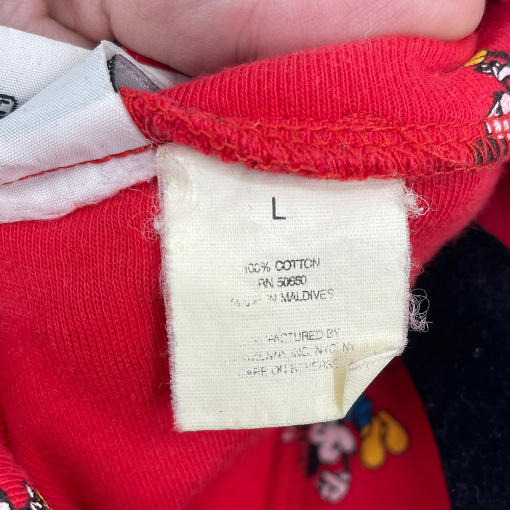 Vintage Mickey & Co All Over Micky Mouse Print Red Turtle Neck Top - Picture 6 of 6